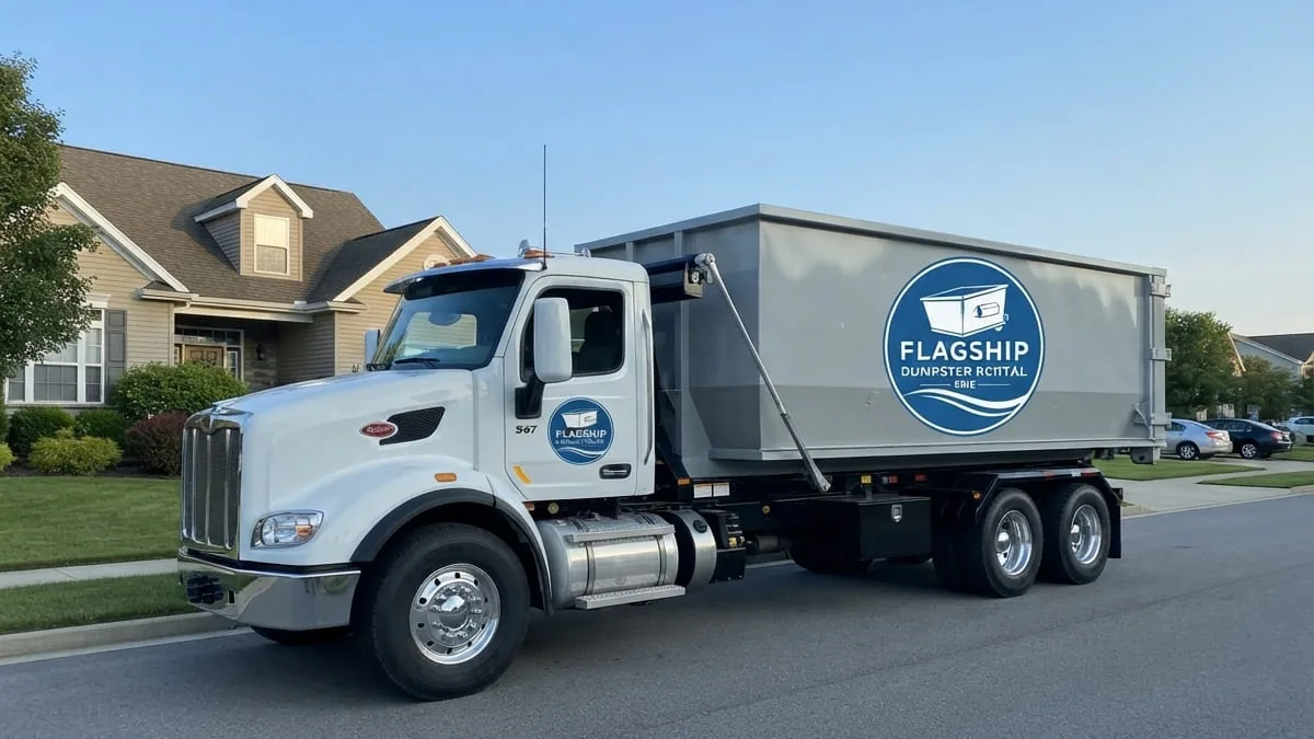 Narrow Driveway Dumpster Placement in Erie
